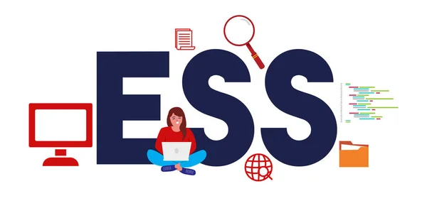 Ess Çalışan Self Servis veya yönetici elektronik tablo desteği. insan kaynakları hizmeti için yazılım veya sistem kavramı.