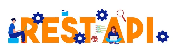 Temsili Durum Transfer Rest Api - Uygulama programı arayüz kelimeleri. büyük metin illüstrasyon