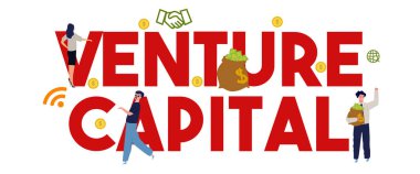 Girişim sermayesi yatırım para nakit arka plan kavramı illüstrasyon start-up şirket.