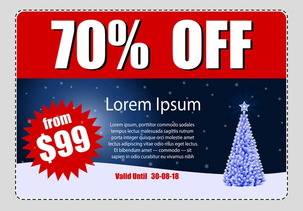 Business Coupon Vectorillustratie Verkoop Van Goederen Diensten Kerstmis Verkoop Waardebon — Stockvector