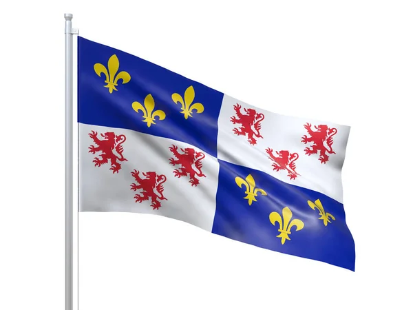 Picardy (Fransa Bölgesi) beyaz arka planda dalgalanan bayrak, yakın çekim, izole. 3d hazırlayıcı — Stok fotoğraf