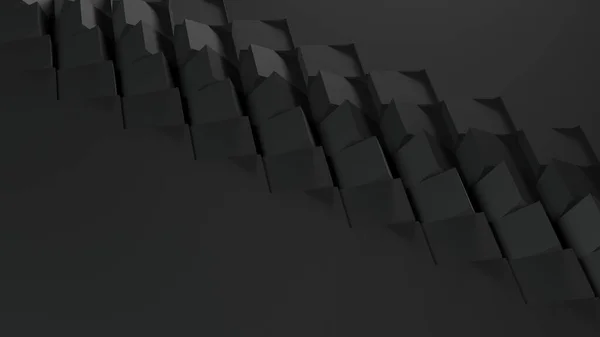 Black background with rotating cubes