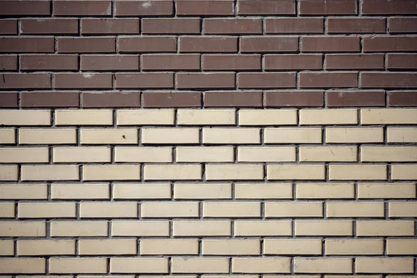 Vecchio mattone parete texture sfondo, bianco-giallo-marrone muro di mattoni — Foto Stock