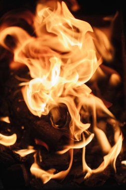 Yangın. Yangın alevleri yakın çekim