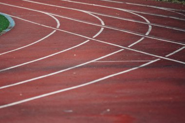Atlet Parça veya Koşu parça hatları. Stadyumda atletizm pisti
