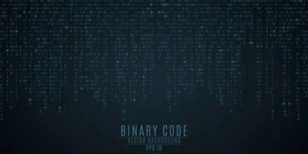 Binary Code Background Blue Glow Falling Figures Global Network High — Stock Vector