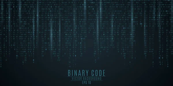 Binary Code Background Blue Glow Falling Figures Blurring Figures Motion — Stock Vector