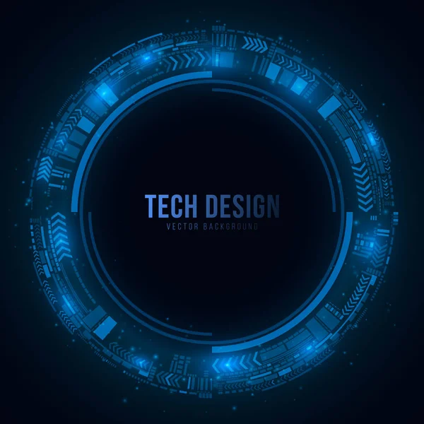 Círculo Cibernético Tecnológico Hecho Esquema Brillante Estilo Futurista Interfaz Usuario — Vector de stock