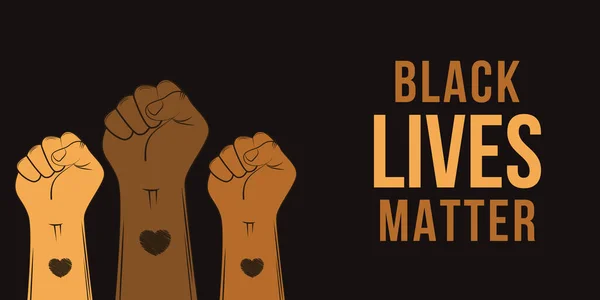 Cartoon Banner Voor Black Lives Matter Protest Stop Geweld Tegen — Stockvector