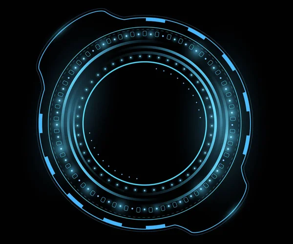 未来主义蓝色Hud接口 大系统数据 发光的用户界面显示 高科技面板为您的技术设计 矢量图解 Eps — 图库矢量图片
