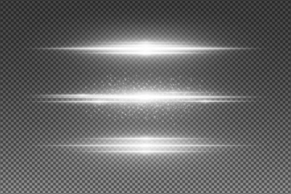Set Von Abstrakten Weißen Lichteffekten Isoliert Auf Transparentem Hintergrund Fliegende — Stockvektor