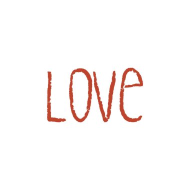 Love - cute unique nursery hand drawn lettering. Color kids vector illustration in scandinavian style. clipart
