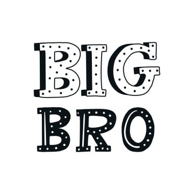 Abi - benzersiz el çekilmiş kreş poster handdrawn yazı İskandinav tarzı ile. Vektör çizim.