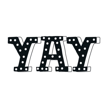 Yay - şirin benzersiz kreş el yazı çizilmiş. Renk çocuklar İskandinav tarzı resimde vektör.