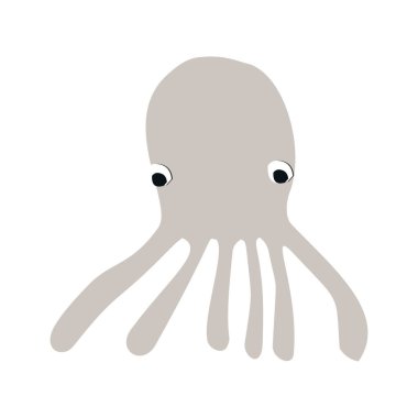 Yaz çocuklar poster bir ahtapot ile dışarı-in kağıt kesti. Vektör çizim.