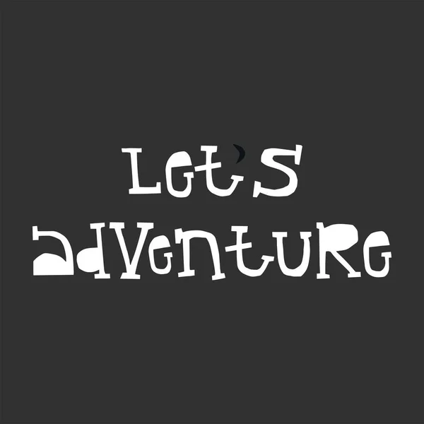 Let Adventure Fun Lettering Summer Phrase Cut Out Paper Scandinavian — стоковое фото