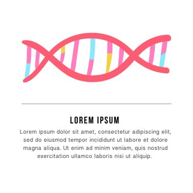 DNA sarmal - çizilmiş genom sıralama illüstrasyon el. İnsan DNA'sı araştırma teknoloji sembolü.