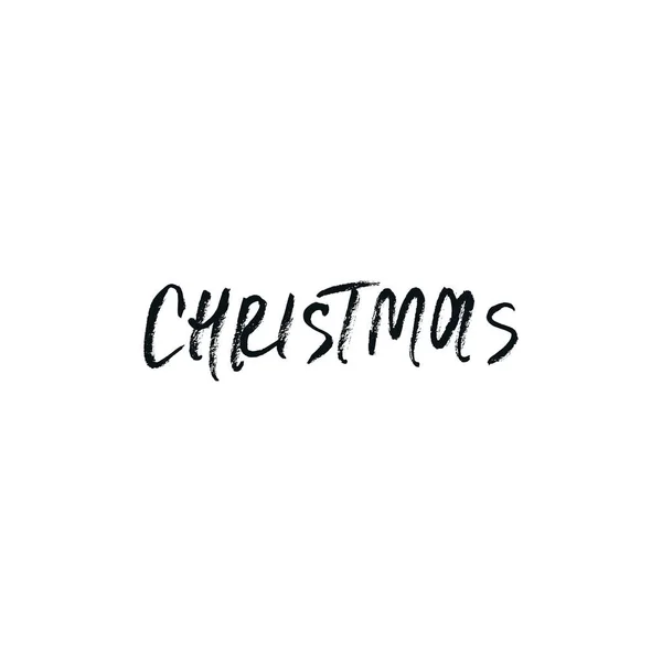 Kerstmis en Nieuwjaar zin. Handgeschreven moderne belettering voor kaarten, posters, t-shirts, enz. Vectorillustratie — Stockfoto