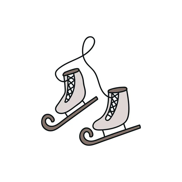 新年和圣诞节的插图与溜冰鞋。向量例证 — 图库照片