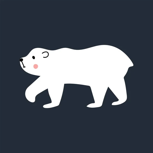 Crianças bonitos desenhado à mão berçário cartaz com urso polar animal. Ilustração vetorial de cores . —  Vetores de Stock