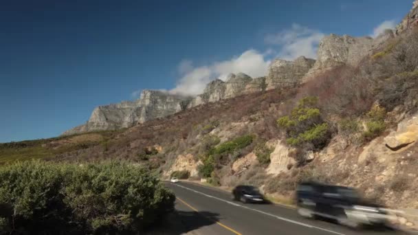 Zeitraffer Der Wolken Die Über Die Apostel Berge Kapstadt Ziehen — Stockvideo