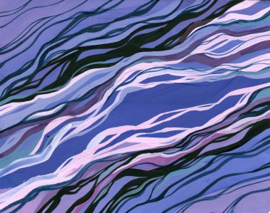 Çizgili dalgaların soyut arkaplanı, kağıt, el çizimi, soyut sanat 