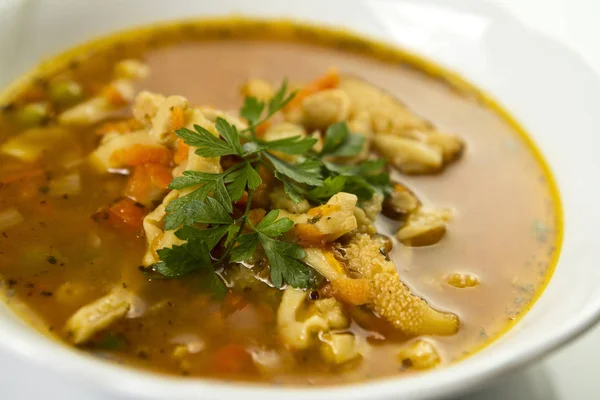 Traditionelle Und Ost Und Südeuropa Sehr Beliebte Suppe Aus Rindfleisch — Stockfoto