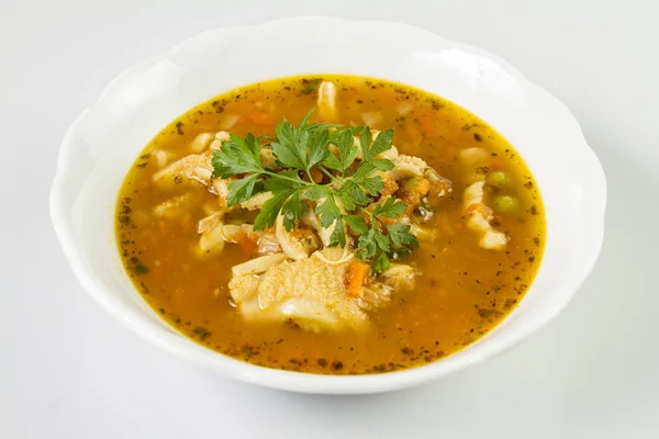 Traditionelle Und Ost Und Südeuropa Sehr Beliebte Suppe Aus Rindfleisch — Stockfoto