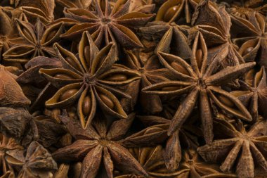 Anason yıldızlar arka plan. Doğal baharat doku.