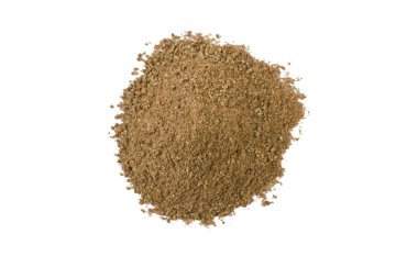 Beyaz arka plan üzerinde izole zemin veya çentikli kimyon yığın. Üstten Görünüm