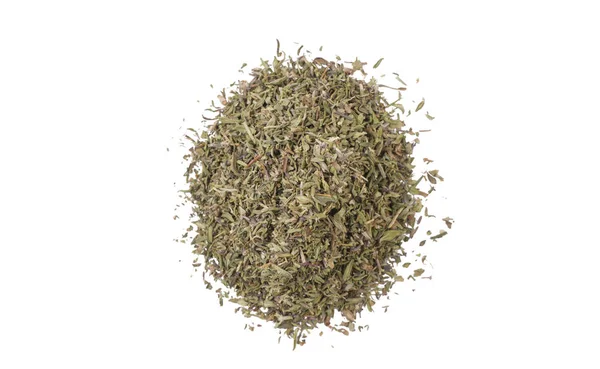 Thyme Herb Heap Isolated White Background Top View — Stock Photo, Image