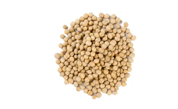 Soy Bean Heap Isolerad Vit Bakgrund Näring Livsmedelsingrediens — Stockfoto