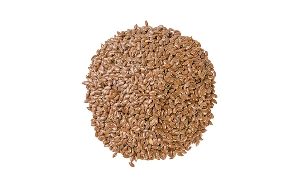 Flax Seed Heap Isolated White Background Nutrition Bio Natural Food — Stock Photo, Image