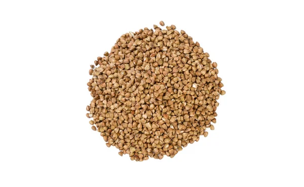 Roasted Buckwheat Heap Isolated White Background Nutrition Bio Natural Food — Stock Photo, Image