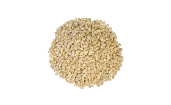 Pearl Barley Heap Isolated White Background Nutrition Natural Food Ingredient — Stock Photo, Image