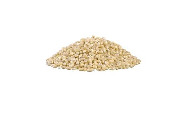 Pearl Barley Heap Isolated White Background Nutrition Natural Food Ingredient — Stock Photo, Image