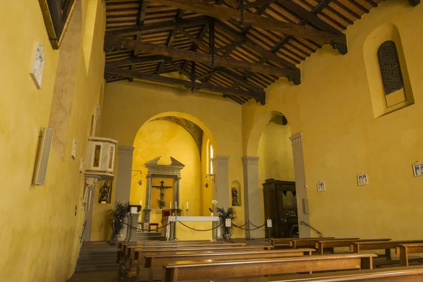 Radda Chianti Siena Tuscany Italy September 2019 Interior Ancient Church — стоковое фото