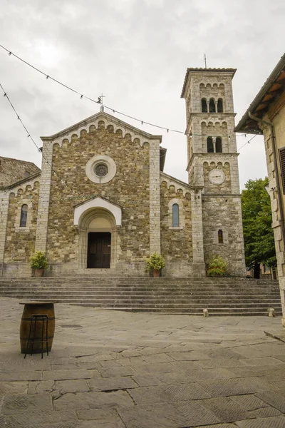 Castellina Chianti Italien September 2018 Sankt Frälsarens Medeltida Kyrka Castellina — Stockfoto