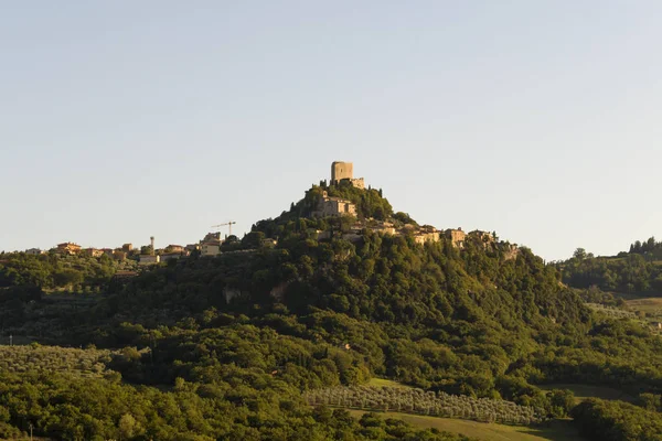 Tájkép Középkori Falu Rocca Orcia Toszkánában Olaszország — Stock Fotó