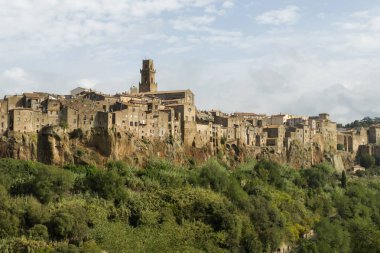 İtalya, Toskana 'daki Pitigliano ortaçağ kasabası.