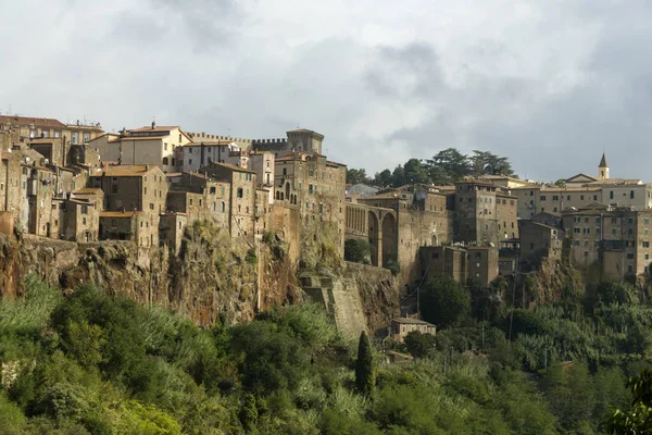 Pitigliano Mittelalterliche Stadt Der Toskana Italien — Stockfoto