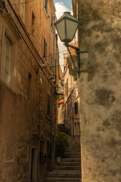 Narrow Streets Korcula Town — Stock Photo, Image