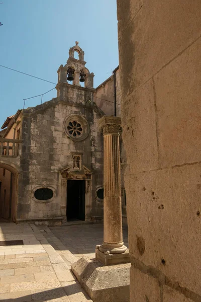 Saint Michaels Kyrka Korcula Stad — Stockfoto