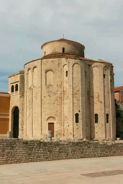 Kostel Donáta Katedrála Zvonice Zadaru Proslulá Památka Chorvatska Adriatická Oblast — Stock fotografie