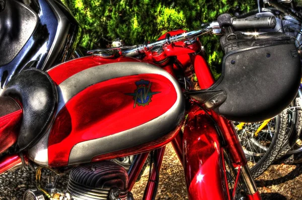 Moto Augusta Storica Parcheggiata Исторический Мотоцикл Augusta Припаркован — стоковое фото