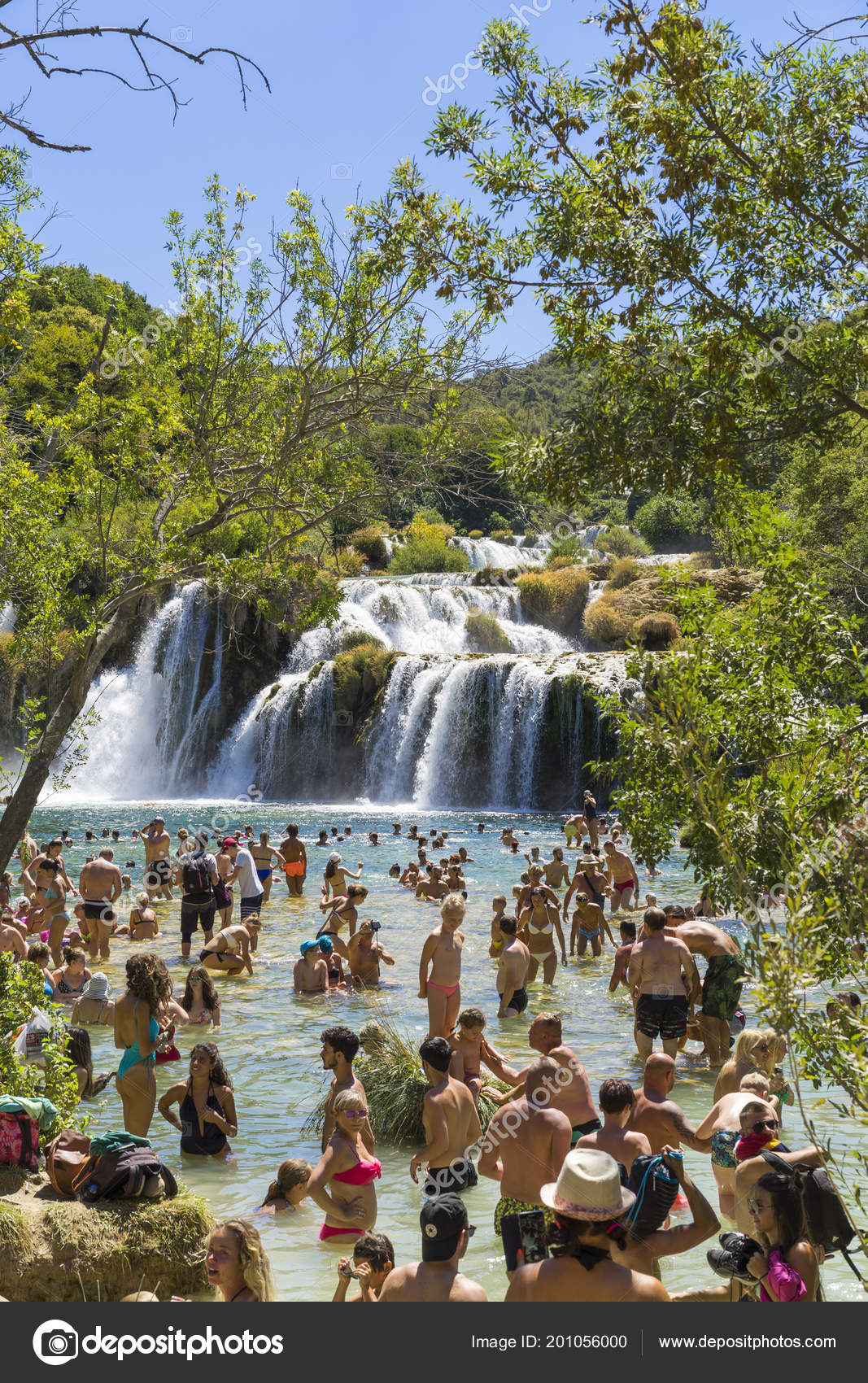 Krka National Park Croatia August 17 People Swimming Water Close Stock Editorial Photo C Joachimbago Gmail Com