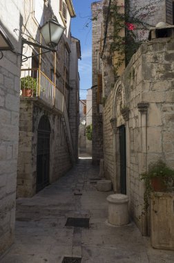 Sibenik Hırvatistan, 10 Eylül 2017, şehir, güzel sokak ve bina şehir güzel sonbahar günü