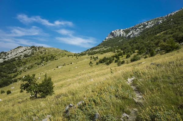 Paklenica Velebit Hırvatistan. Dalmaçya dağlarda güzel doğa ve manzara fotoğraf. 