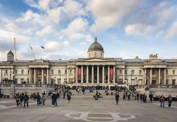 Londres Gran Bretaña Octubre 2017 National Gallery Square Bonita Noche — Foto de Stock