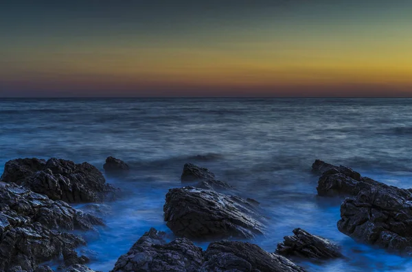 Schöner Sonnenuntergang Adriatischen Meer Kroatien Europa — Stockfoto
